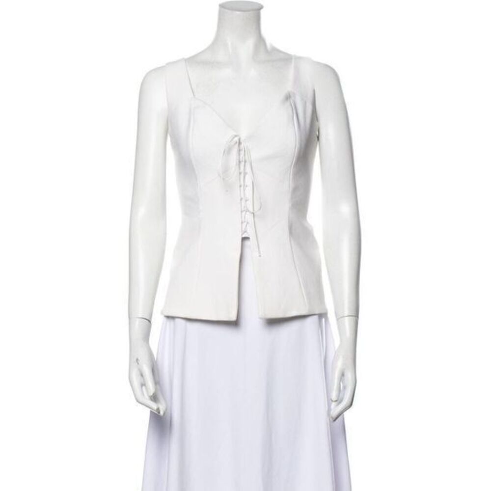 NICHOLAS Off-white V-Neck Sleeveless Blouse US 6